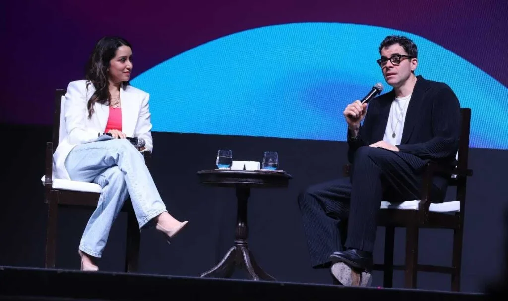 actress Shraddha Kapoor with Adam Mosseri, Head of Instagram at Waves 2025